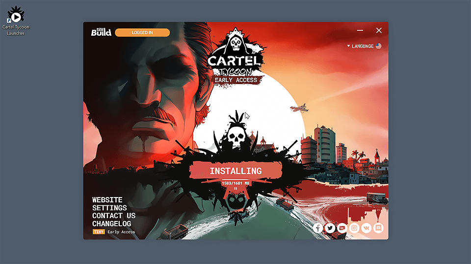 PatchKit's launcher in action: Cartel Tyoon