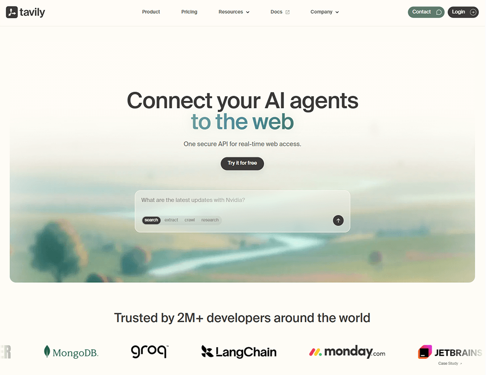 Tavily playground interface
